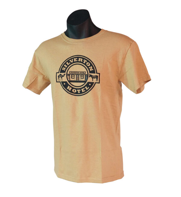 Yellow T-Shirt Silverton Hotel T-Shirt with black logo